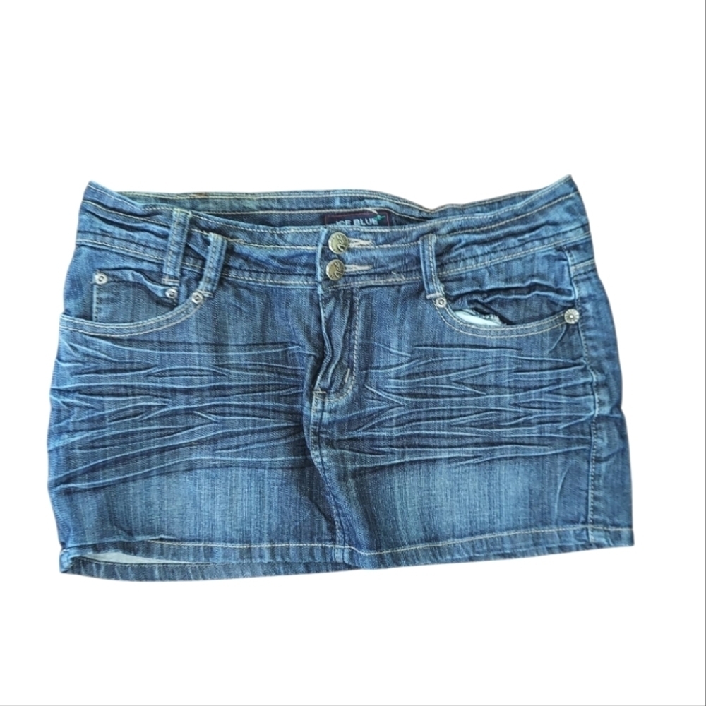 ICE BLUE Denim Micro Mini Skirt